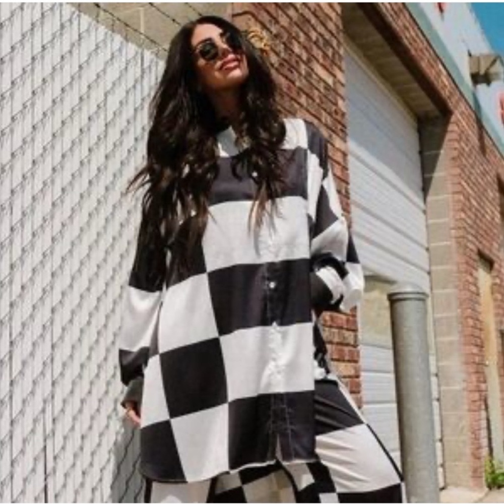 Stylish Black and White Checkered PANTS ONLY Dressed in Lala
